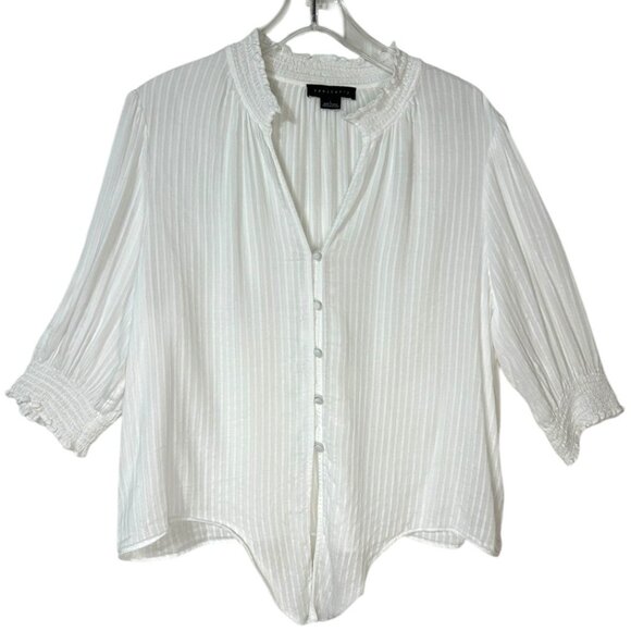 Sanctuary Only You Stripe‎ Tie Front Blouse - Women's Size Large - Picture 1 of 6
